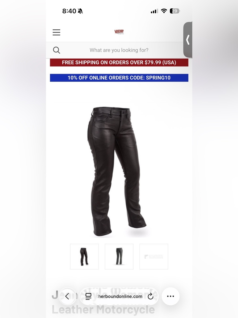 Black Women's Leather$140 website